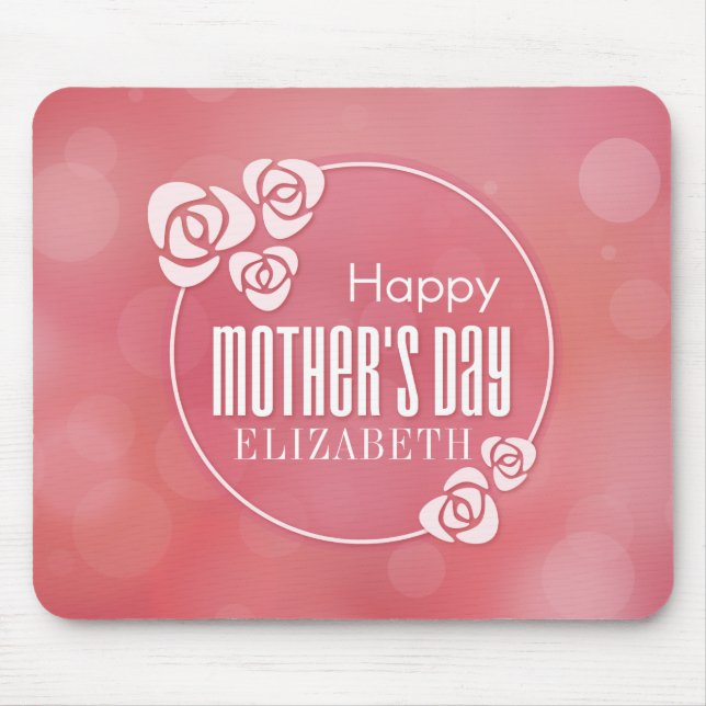 Elegant Personlig Lycklig Mors dag | Mousepad Musmatta (Framsidan)