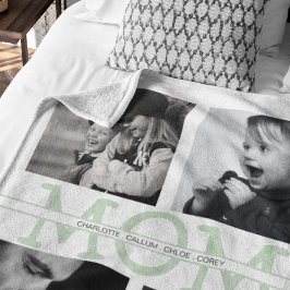 Elegant Personlig Mamma Photo Collage Fleecefilt