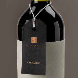 Elegant personlig-manusförfattare hyllar vin flask presentetikett