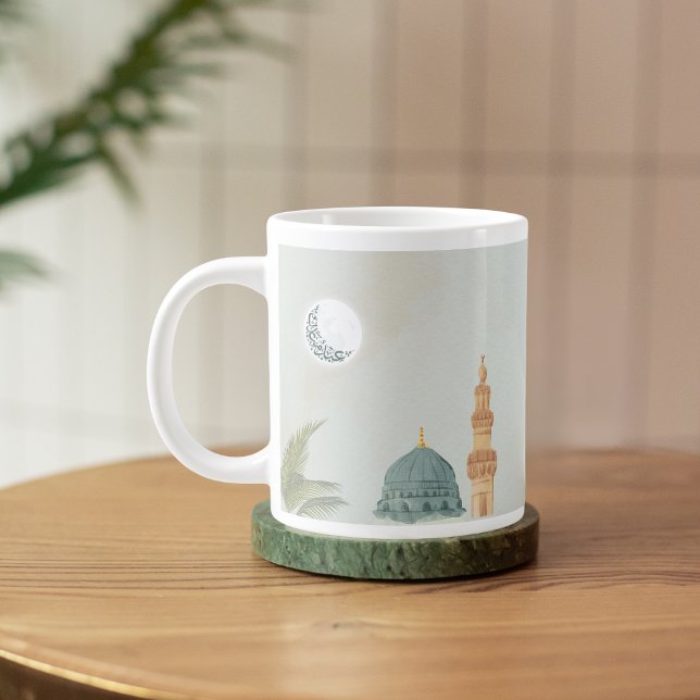 Elegant Personlig Masjid An-Nabawi Eid Mubarak Jumbo Mugg (Skapare uppladdad)