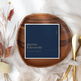 Elegant Personlig med Namn bröllopsmottagning Pappersservett