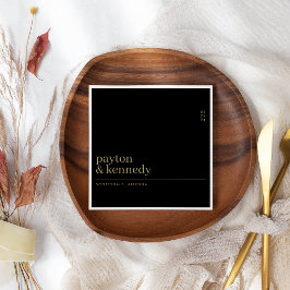 Elegant Personlig med Namn bröllopsmottagning Pappersservett