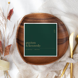 Elegant Personlig med Namn bröllopsmottagning Pappersservett