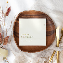 Elegant Personlig med Namn bröllopsmottagning Pappersservett