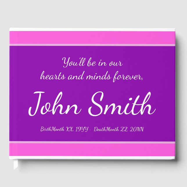 Elegant, Personlig Memorial Guestbook Gästböcker (Framsida)