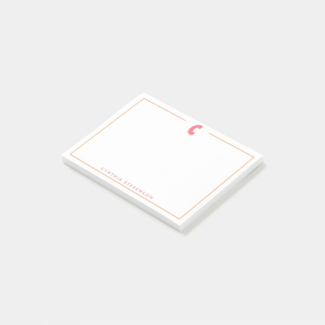 Elegant Personlig Monogram 3D Bokstav C Initial  Post-it Block (Vinklad)