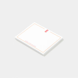 Elegant Personlig Monogram 3D Bokstav C Initial Post-it Block