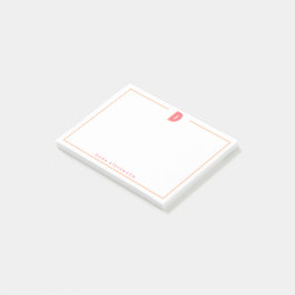 Elegant Personlig Monogram 3D Bokstav D Initial  Post-it Block