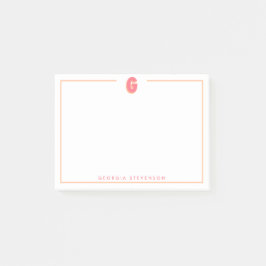 Elegant Personlig Monogram 3D Bokstav G Initial  Post-it Block