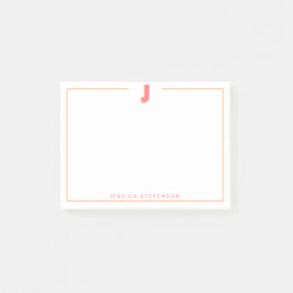 Elegant Personlig Monogram 3D Bokstav J Initial  Post-it Block