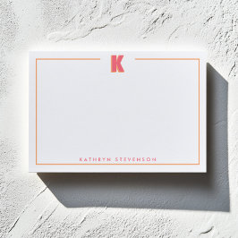 Elegant Personlig Monogram 3D Bokstav K Initial  Post-it Block