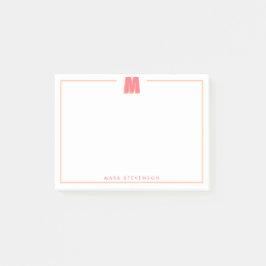 Elegant Personlig Monogram 3D Bokstav M Initial  Post-it Block
