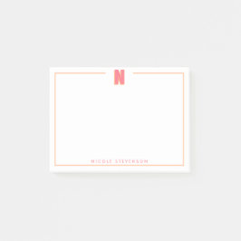 Elegant Personlig Monogram 3D Bokstav N Initial  Post-it Block