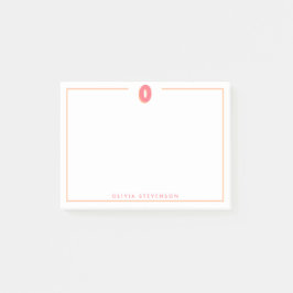 Elegant Personlig Monogram 3D Bokstav O Initial Post-it Block