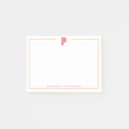 Elegant Personlig Monogram 3D Bokstav P Initial  Post-it Block