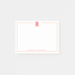 Elegant Personlig Monogram 3D Bokstav R Initial  Post-it Block