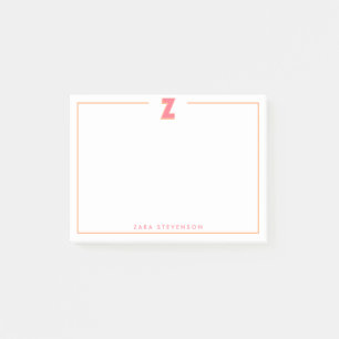 Elegant Personlig Monogram 3D Bokstav Z Initial Post-it Block