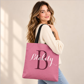 Elegant Personlig Monogram | Feminint Anpassat Tygkasse