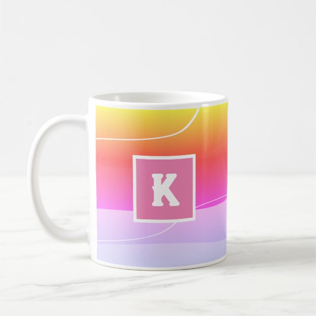 Elegant Personlig Monogram Initial Kaffemugg (Vänster)