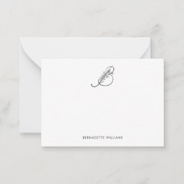 Elegant Personlig Monogram med flytande skript Anteckningskort