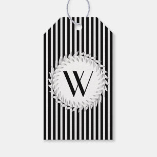 Elegant Personlig Monogram och Black Rand Presentetikett
