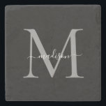 Elegant personlig monogram och namn stenskydd stenunderlägg<br><div class="desc">Tillägg en touch av sofistikering till ditt hem med denna Eleganta Personliga Monogram Namn i Skript Stil Stenkojt. Perfekt för alla tillfällen, kombinerar denna koft funktionalitet med en personlig touch, vilket gör den till ett vackert tillägg till ditt soffbord, bar eller kontor. Tillverkad av högkvalitativ sten, erbjuder den en slitstark...</div>