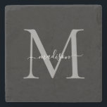 Elegant personlig monogram och namn stenskydd stenunderlägg<br><div class="desc">Tillägg en touch av sofistikering till ditt hem med denna Eleganta Personliga Monogram Namn i Skript Stil Stenkojt. Perfekt för alla tillfällen, kombinerar denna koft funktionalitet med en personlig touch, vilket gör den till ett vackert tillägg till ditt soffbord, bar eller kontor. Tillverkad av högkvalitativ sten, erbjuder den en slitstark...</div>