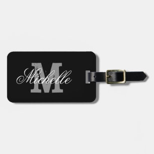 Elegant personlig monogram resväskemärke bagagebricka