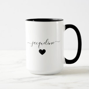 Elegant personlig mugg med namn och hjärta