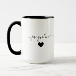 Elegant personlig mugg med namn och hjärta