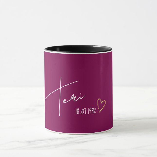 Elegant Personlig Namn Modern Gift Mugg (Center)