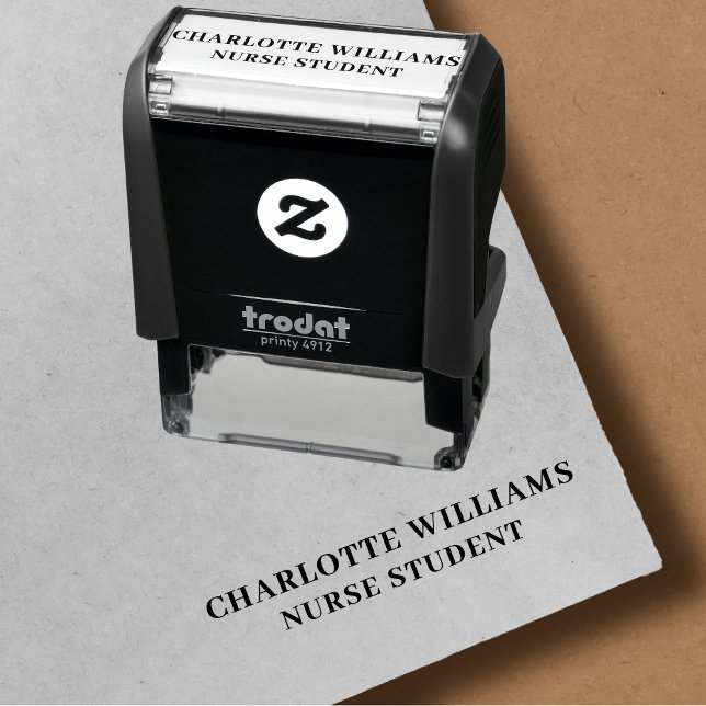 Elegant Personlig Namn Nurse Student Självfärgande Stämpel (Elegant Personalized Name Nurse Student Self-inking Stamp
)