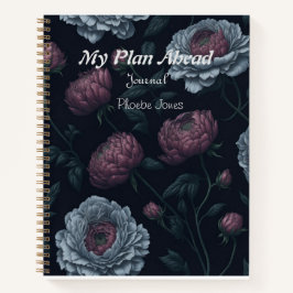 Elegant Personlig Namn Peonies Journal bärbara dat