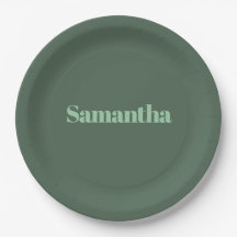 Elegant Personlig Namn Typografi |salvgrön