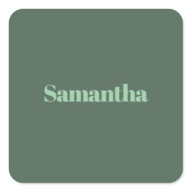 Elegant Personlig Namn Typografi |salvgrön