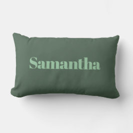 Elegant Personlig Namn Typografi |salvgrön Lumbarkudde