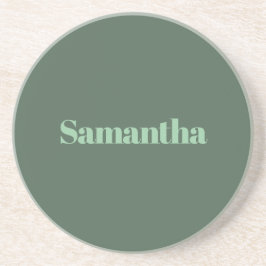 Elegant Personlig Namn Typografi |salvgrön Underlägg