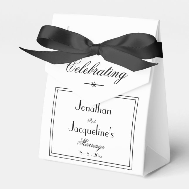 Elegant Personlig Namn White Wedor Favor Box Presentaskar (Framsidan Sidan)