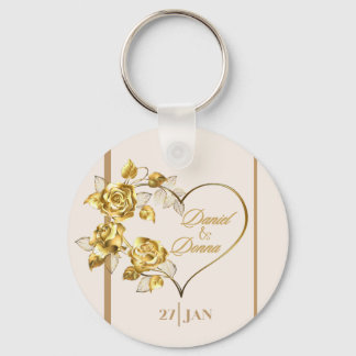 Elegant Personlig - nyckelkedjan Golden Bröllop Nyckelring