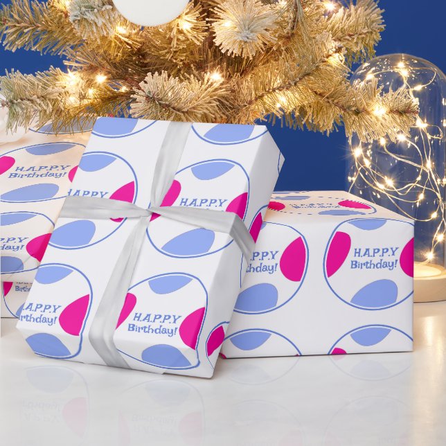 Elegant Personlig Pastel Rosa och Blue Birthday Presentpapper (Helgdagar)