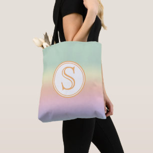 Elegant Personlig Pastel Watercolor Rainbow Tygkasse