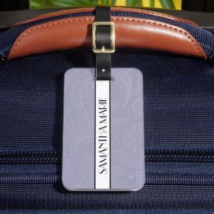 Elegant Personlig Periwinkle Blå Spets Vit Bagagebricka