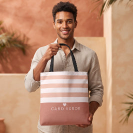 Elegant personlig randig favoritplats Cabo Verde Tygkasse