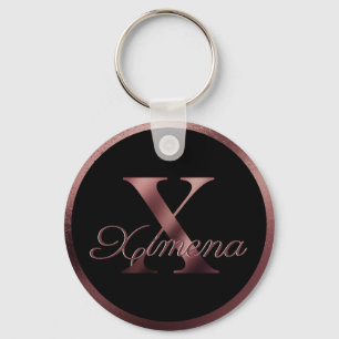 Elegant Personlig Ro Monogram Brev X Guld Nyckelring