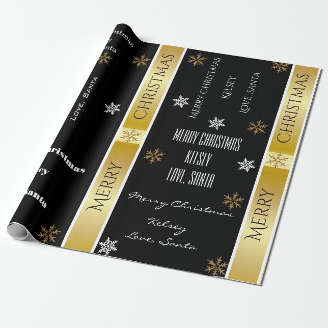 Elegant Personlig Santa Presentpapper (Utrullad)