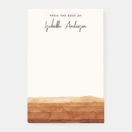 Elegant Personlig Vattenfärgens Abstrakt Desert Post-it Block