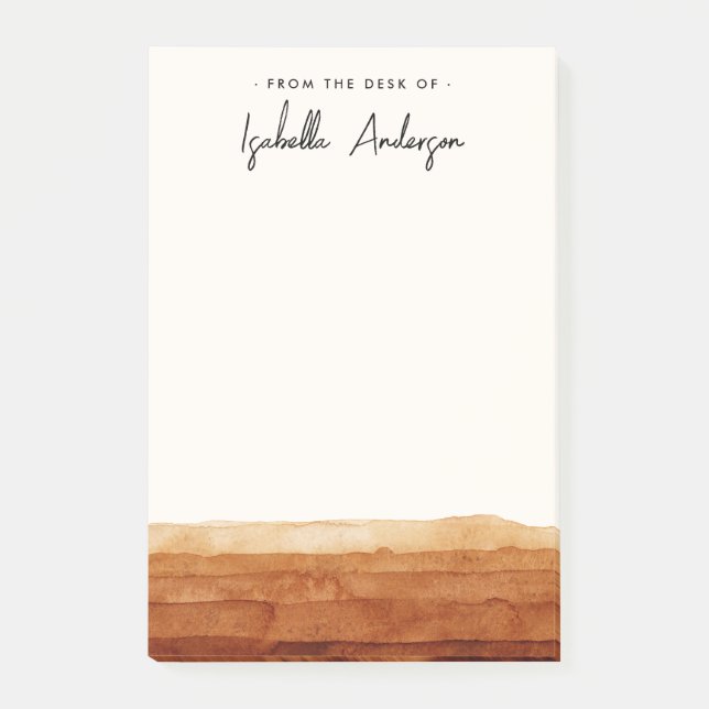 Elegant Personlig Vattenfärgens Abstrakt Desert Post-it Block (Framsida)