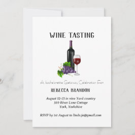 Elegant Personlig Vin Tasting Helg Inbjudningar