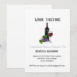 Elegant Personlig Vin Tasting Helg Inbjudningar
