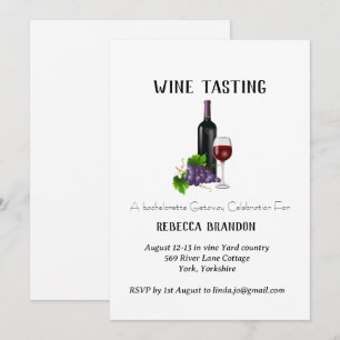 Elegant Personlig Vin Tasting Helg Inbjudningar